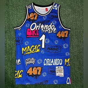 Penny Hardaway Orlando Magic throwback jersey graffiti print